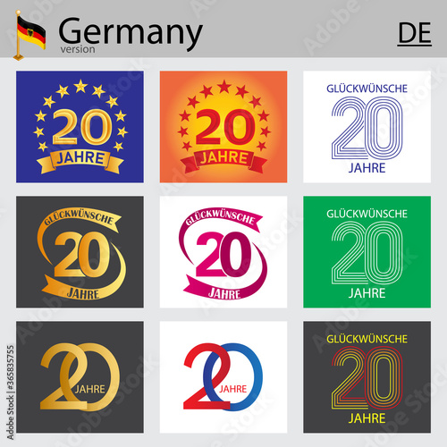 German set of number 20 templates