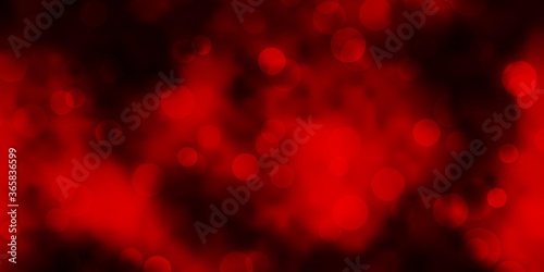 Dark Red vector background with circles. Colorful illustration with gradient dots in nature style. Design for your commercials.
