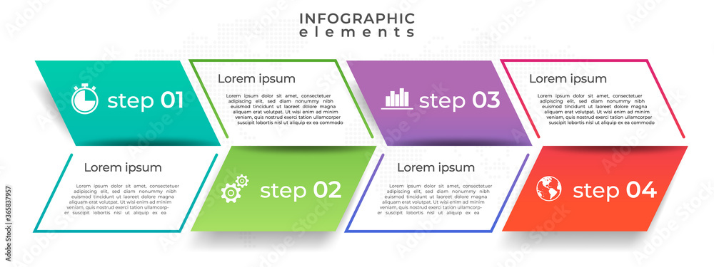 Modern timeline infographic template 4 options. Modern timeline infographic template 4 options.