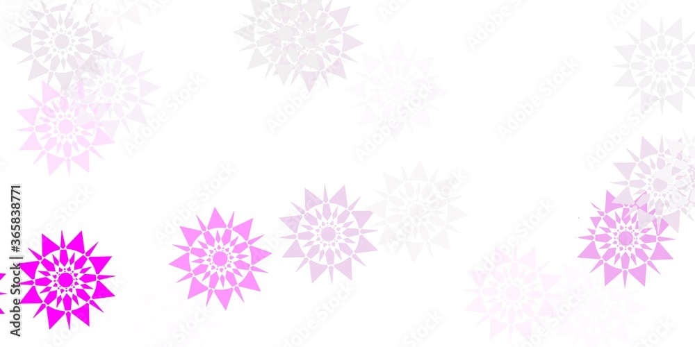 Light purple vector pattern with colored snowflakes.