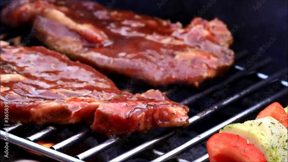Barbecue Meat And Vegetables, BBQ time
