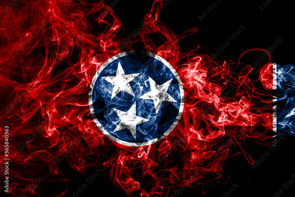 Εκτύπωση καμβά Tennessee state smoke flag, United States Of America