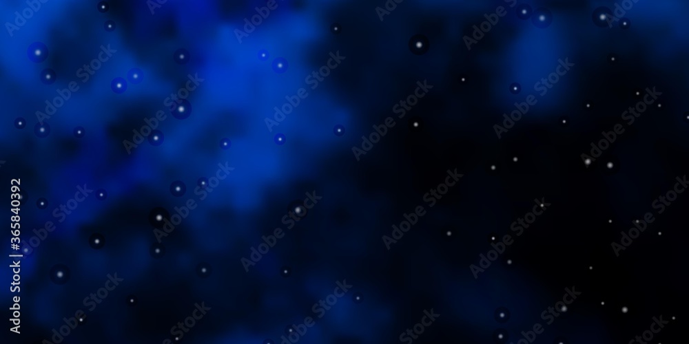 Obraz premium Dark BLUE vector pattern with abstract stars. Blur decorative design in simple style with stars. Theme for cell phones.