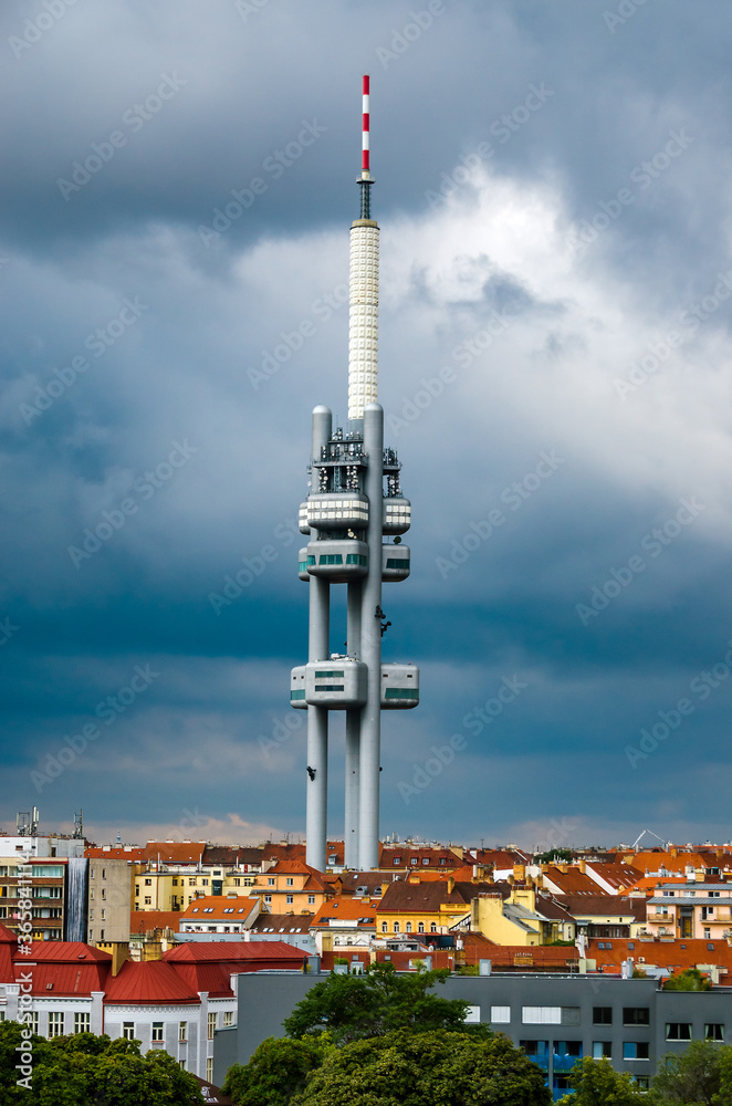 Prague, The Czech Republic: View on the Zizkov TV tower Prague, The Czech Republic: View on the Zizkov TV tower