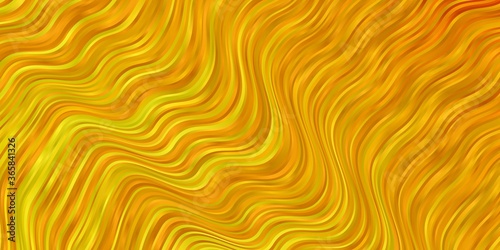 Light Yellow vector background with bent lines. Colorful geometric sample with gradient curves. Best design for your posters, banners.