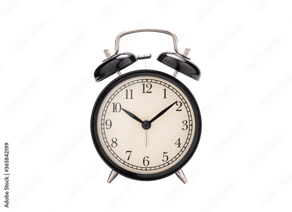 Isolated of black alarm clock on white background with clipping path. Isolated of black alarm clock on white background with clipping path.