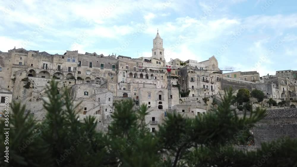 Panoramic view of typical stones Sassi di Matera Basilicata Italy Panoramic view of typical stones Sassi di Matera Basilicata Italy