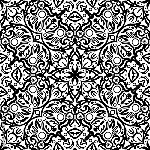 Vector ethnic hand drawn ornamental background.