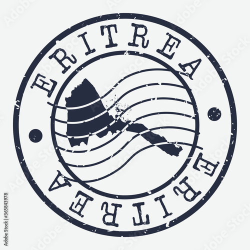 Eritrea Stamp Postal. Map Silhouette Seal. Passport Round Design. Vector Icon. Design Retro Travel. photo