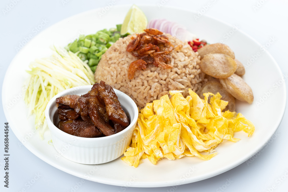 thai fried rice with shrimp paste, khao kluk kapi thai fried rice with shrimp paste, khao kluk kapi