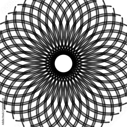 Circular design illustration. Infinity circular design illustration. Spherical design digital art illustration. Sphere design. 
