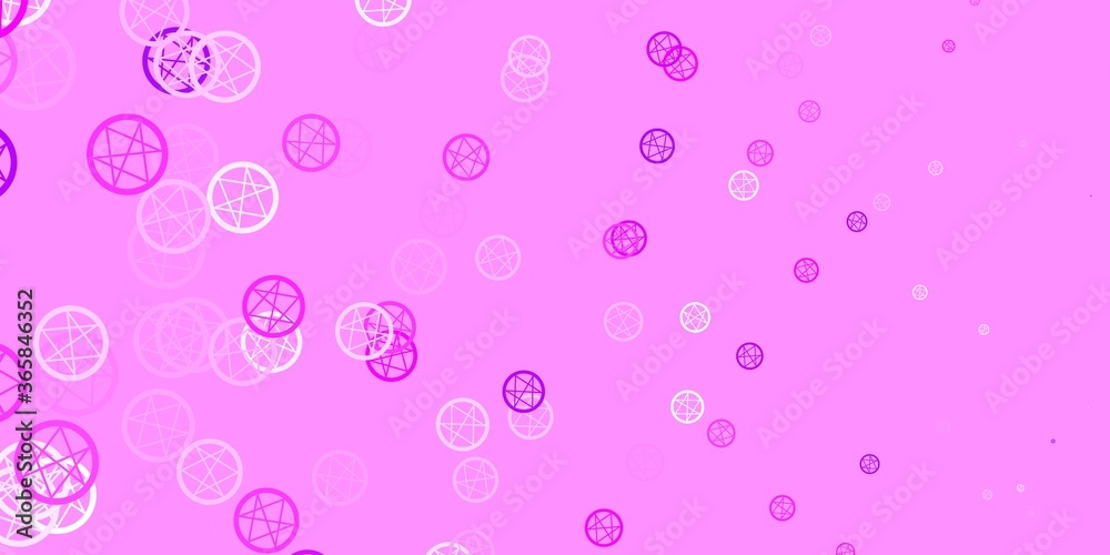 Light Purple, Pink vector pattern with magic elements.