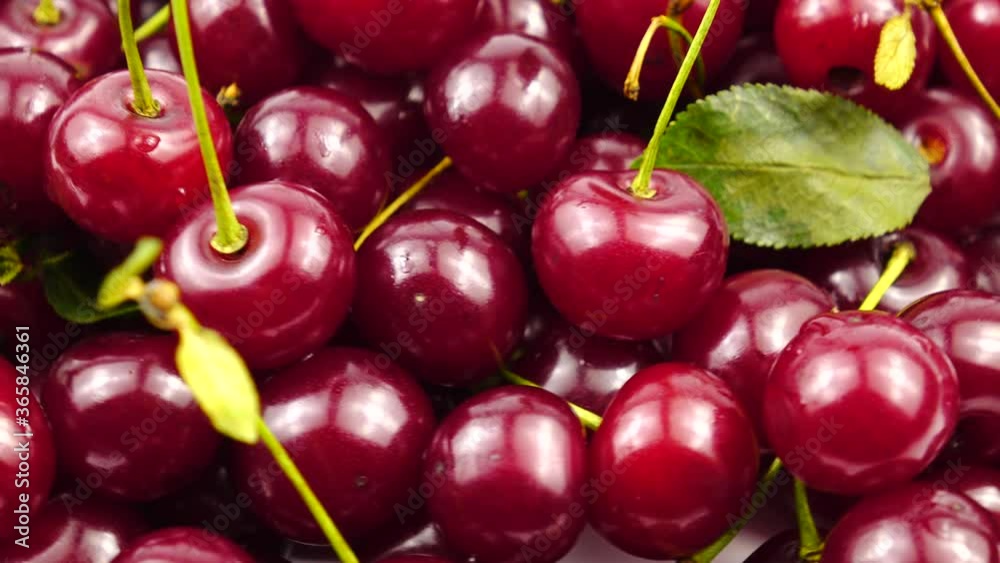 Heap of the freshly picked ripe red cherries, background Heap of the freshly picked ripe red cherries, background