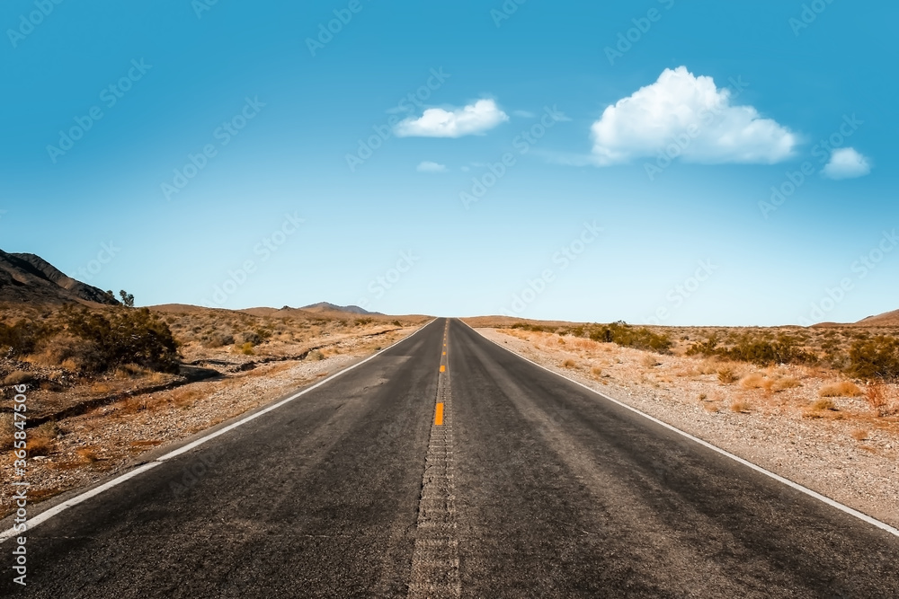 Endless expanse . Road in the Death Valley National Park, Nevada USA Endless expanse . Road in the Death Valley National Park, Nevada USA