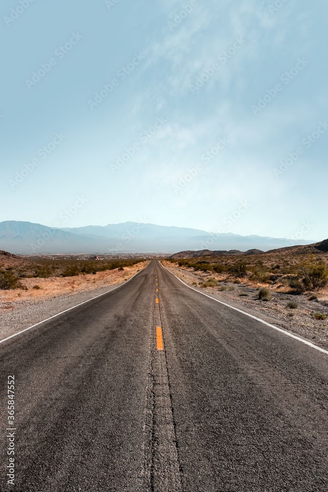 Fototapeta premium Endless expanse . Road in the Death Valley National Park, Nevada USA