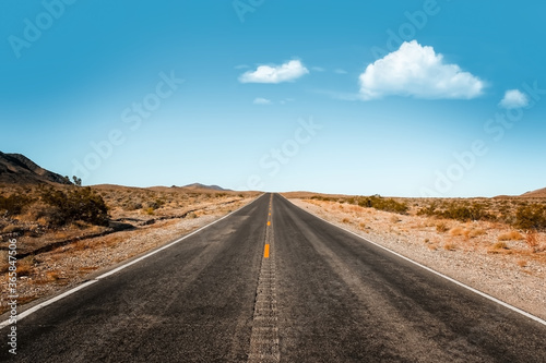 Endless expanse . Road in the Death Valley National Park, Nevada USA