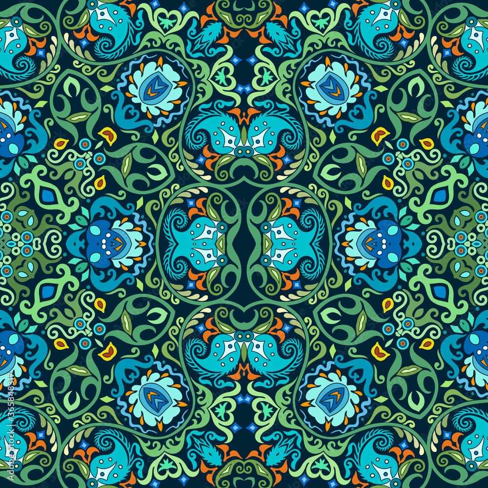 Vector ethnic nature ornamental background