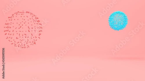 Animation fireworks cartoon style. Minimal colorful design for social networks, website, application. 3D rendering