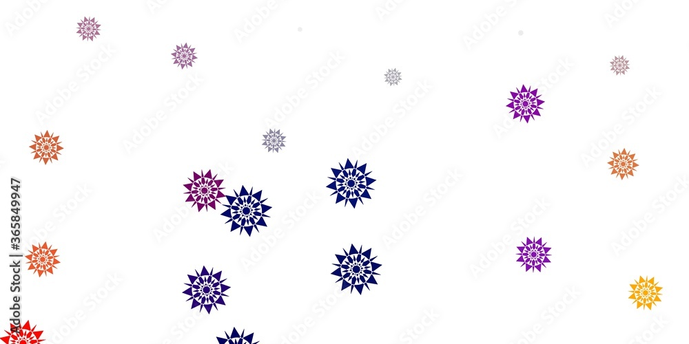 Light blue, yellow vector beautiful snowflakes backdrop with flowers. Light blue, yellow vector beautiful snowflakes backdrop with flowers.