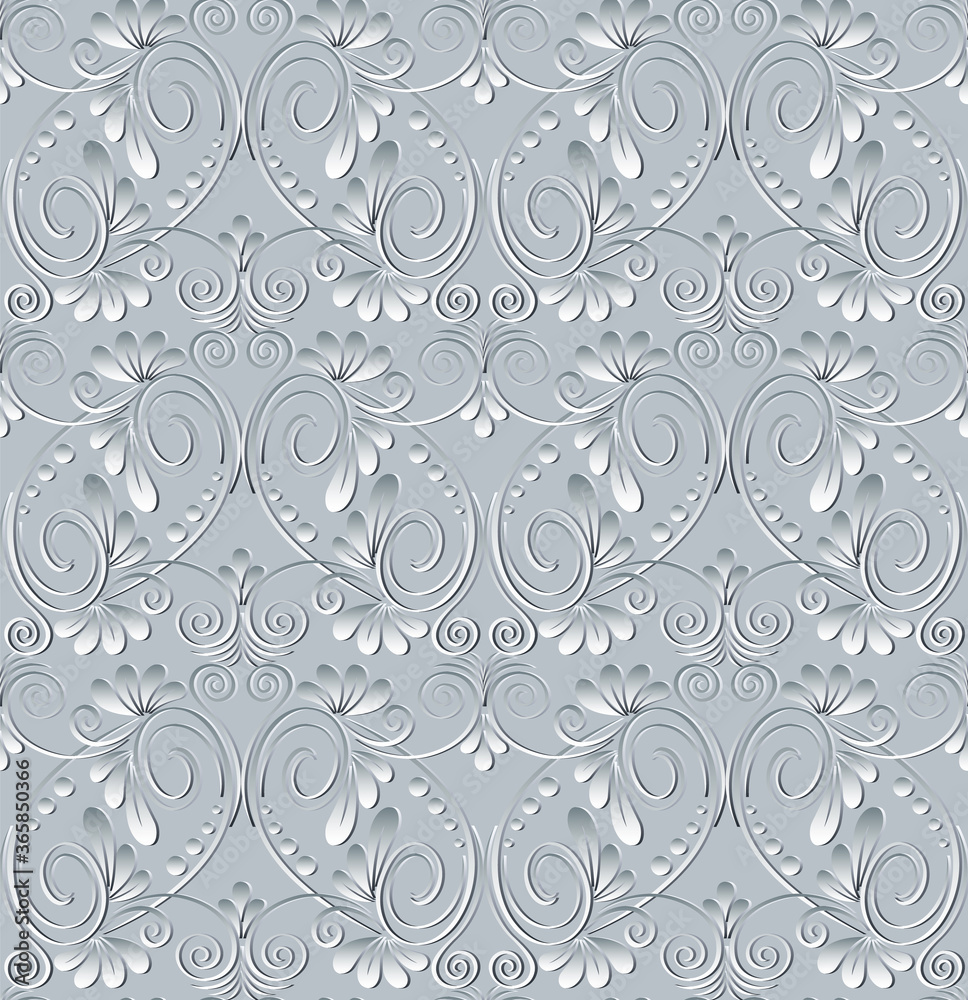 Modern volumetric floral ornamental background. Modern volumetric floral ornamental background.