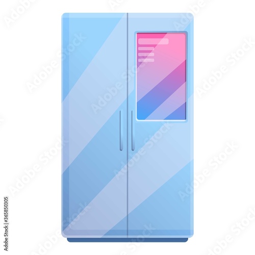 Smart fridge icon. Cartoon of smart fridge vector icon for web design isolated on white background