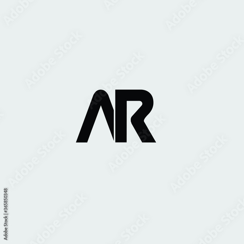 Creative Professional Trendy and Minimal Letter AR Logo Design in Black and White Color, Initial Based Alphabet Icon Logo in Editable Vector Format