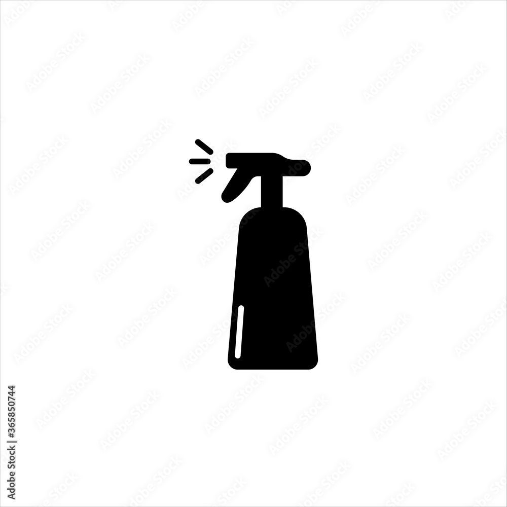 Spray bottle glyph icon, isolated on a white background. Logo illustration. Garden sprayer, sprayer for water, cleaning products, fertilizers, chemicals, alcohol purifier. Spray bottle glyph icon, isolated on a white background. Logo illustration. Garden sprayer, sprayer for water, cleaning products, fertilizers, chemicals, alcohol purifier.