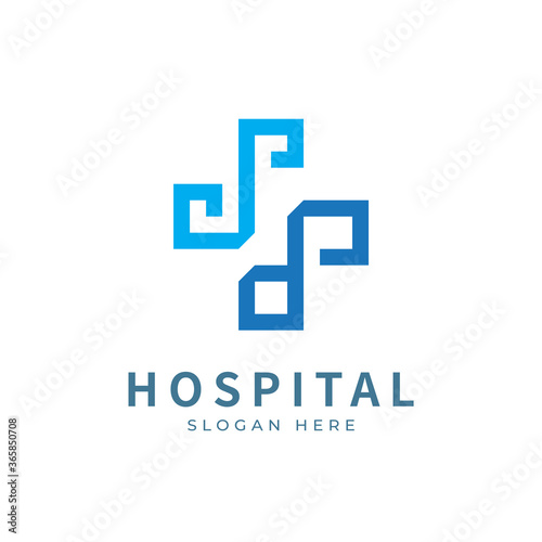Health logo with initial letter SP, PS, S P logo designs concept. Medical health-care logo designs template.