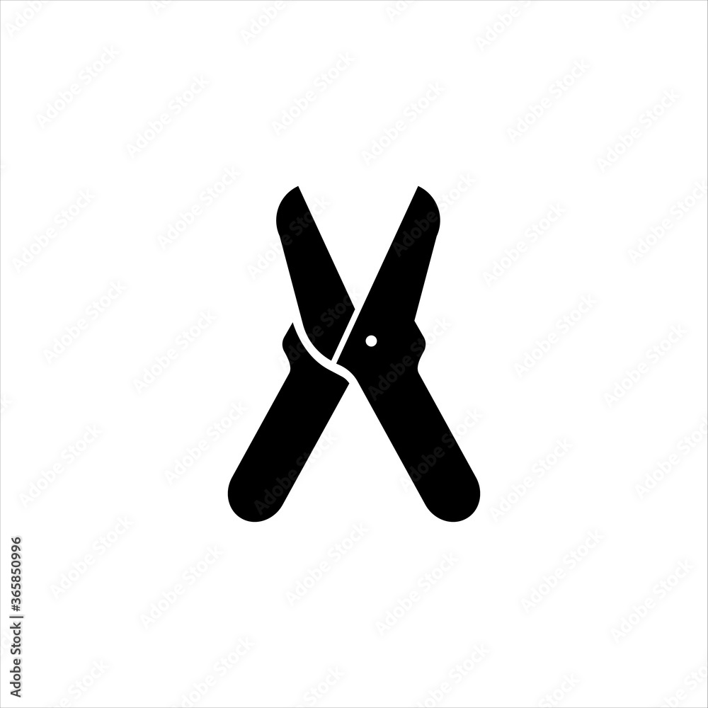 Garden pruner glyph vector icon isolated on a white background. Secateur clippers garden. Garden pruner glyph vector icon isolated on a white background. Secateur clippers garden.