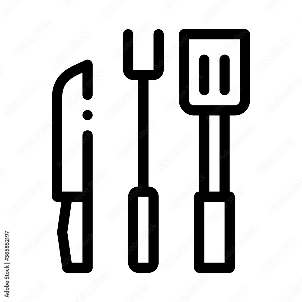 bbq utensil icon vector. bbq utensil sign. isolated contour symbol illustration bbq utensil icon vector. bbq utensil sign. isolated contour symbol illustration