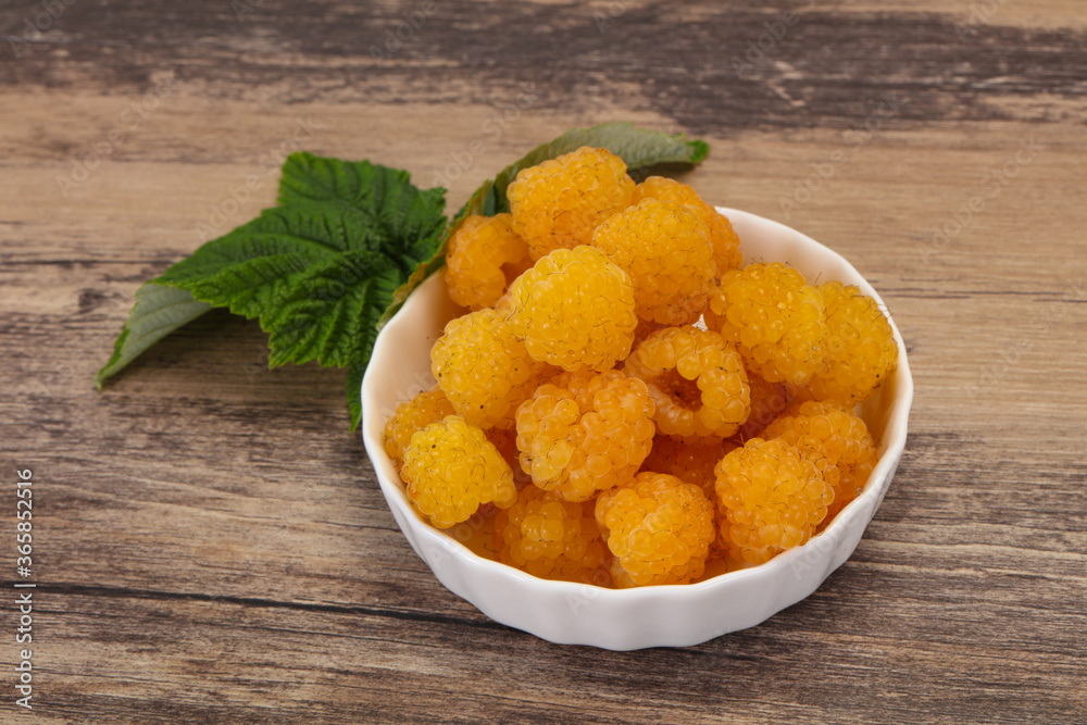 Sweet ripe tasty yellow raspberry