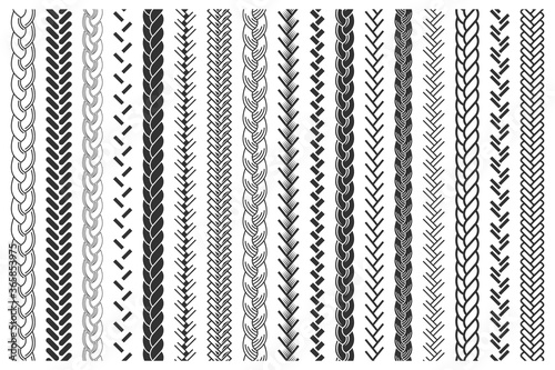 Plait and braids pattern brushes set photo