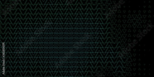 Dark Green vector pattern with polygonal style. Glitter abstract illustration with triangular shapes. Best design for posters, banners.