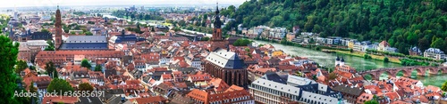 Heidelberg one of the most beautiful medieval cities in Germany . Cityscape panorama