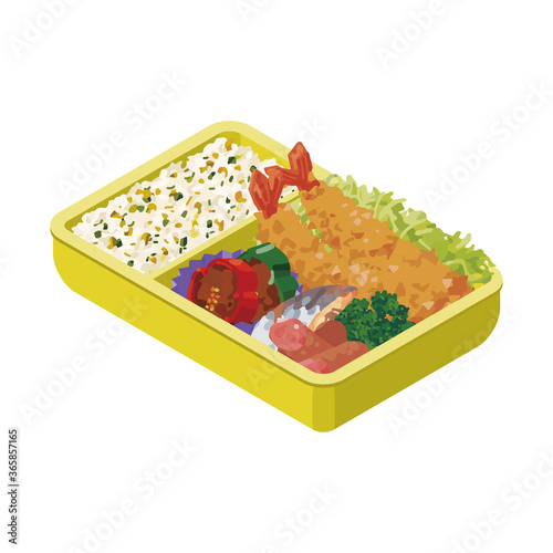 手作りのエビフライ弁当