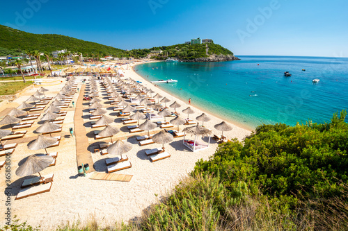 Obraz na płótnie beautiful Jale beach between Himare and Dhermi on albanian riviera, Albania w salonie
