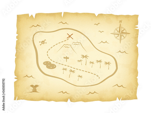 Bild auf Leinwand Treasure map illustration