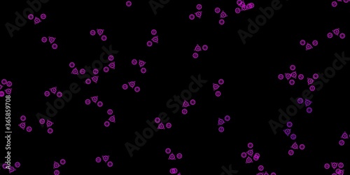Dark Pink vector backdrop with mystery symbols.