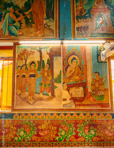 inside main hall of Wat Chantaransay or Candaransi Pagoda - Khmer pagoda in Ho Chi Minh city (Saigon), Vietnam