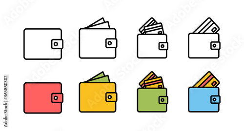 Set of Wallet Icons. money wallet icon