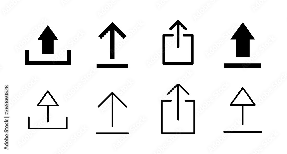 Set of Upload icons. Upload sign icon. Upload button. Load symbol. Set of Upload icons. Upload sign icon. Upload button. Load symbol.