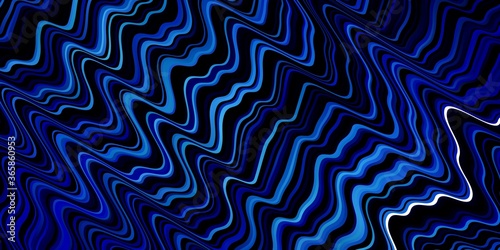 Dark BLUE vector layout with circular arc. Colorful geometric sample with gradient curves.  Design for your business promotion.