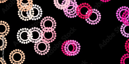 Dark pink vector texture with disease symbols.