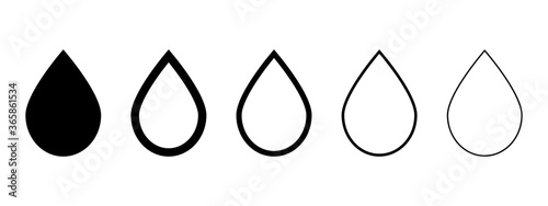 Water drop icon set isolated on white background. Vector illustration eps10.