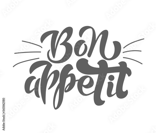 Lettering of phrase Bon appetit