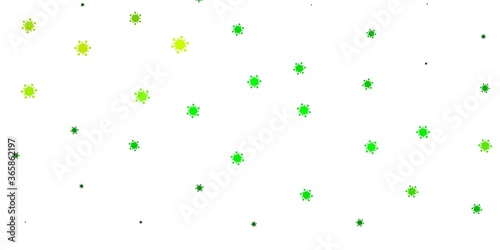 Light blue, green vector backdrop with virus symbols.