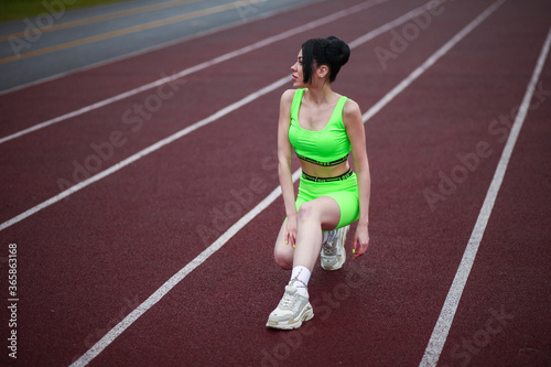 Woman at the running track