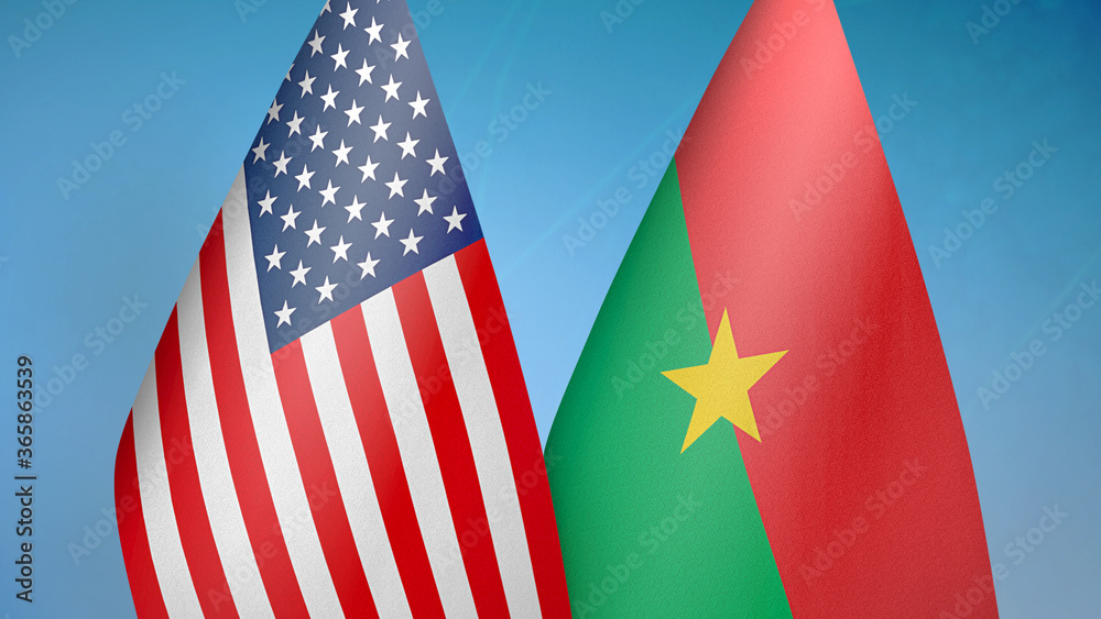 Fototapeta premium United States and Burkina Faso two flags