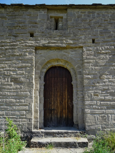 Door of the Mozarab Pre-Romanesque or Romanesque Church of San Juan de Busa in the Serrablo Region. 10th-11th century. Aragon. Spain. 