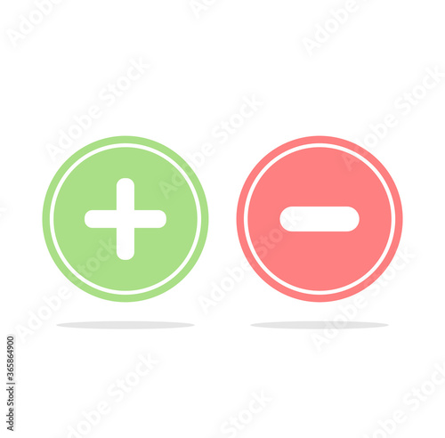 Green Plus And Red Minus icon Set